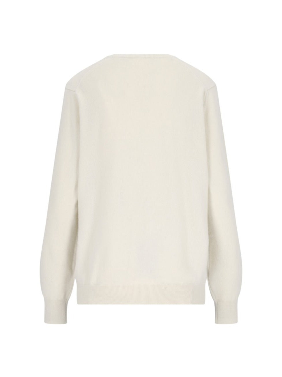 V-Neck Sweater In Cream Cashmere