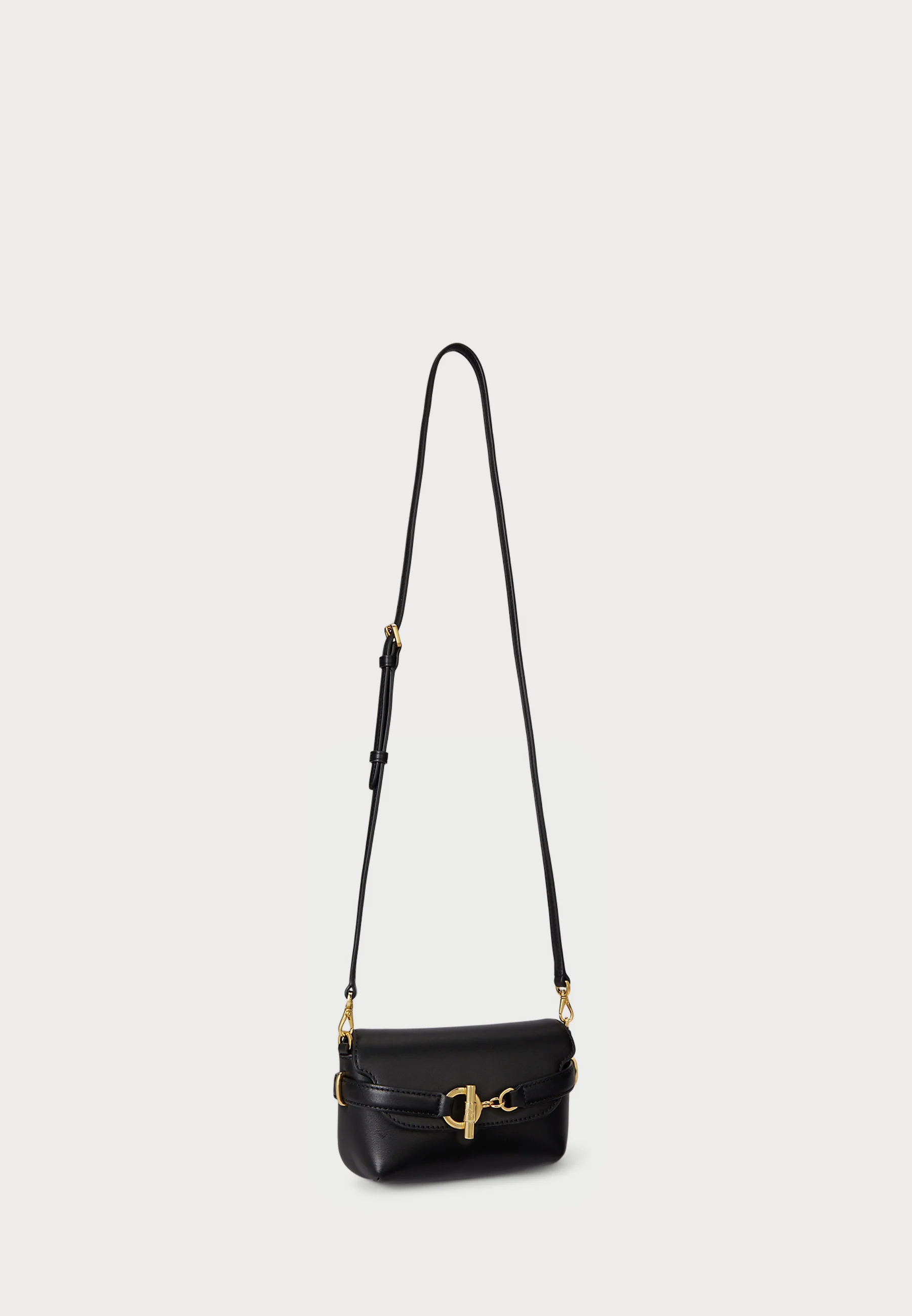 Black Smooth Leather Crossbody Bag