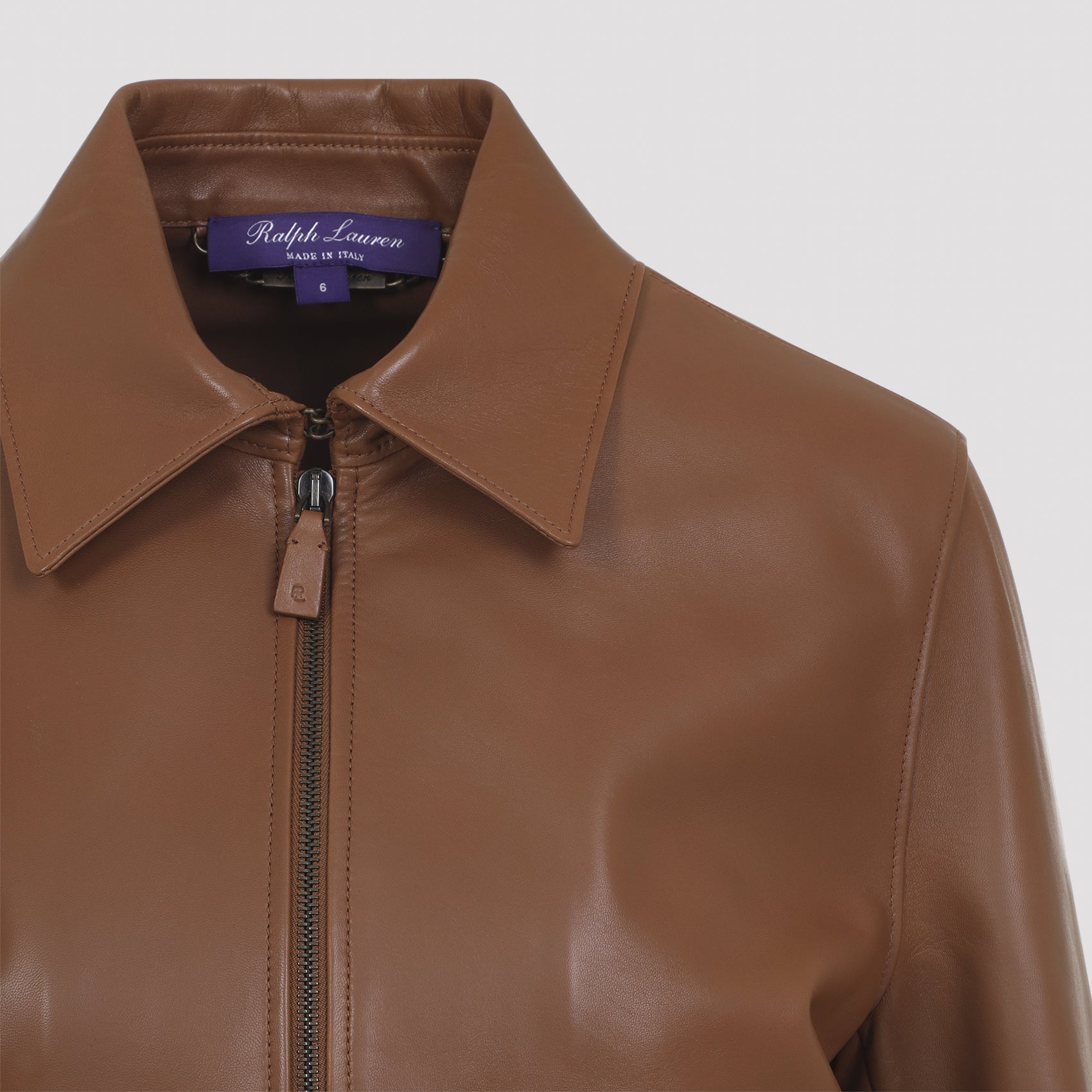 Smooth Lamb Leather Jacket with Classic Collar