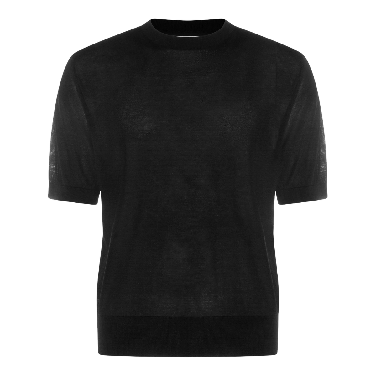 Short-Sleeve Black T-Shirt With Classic Crew Neckline