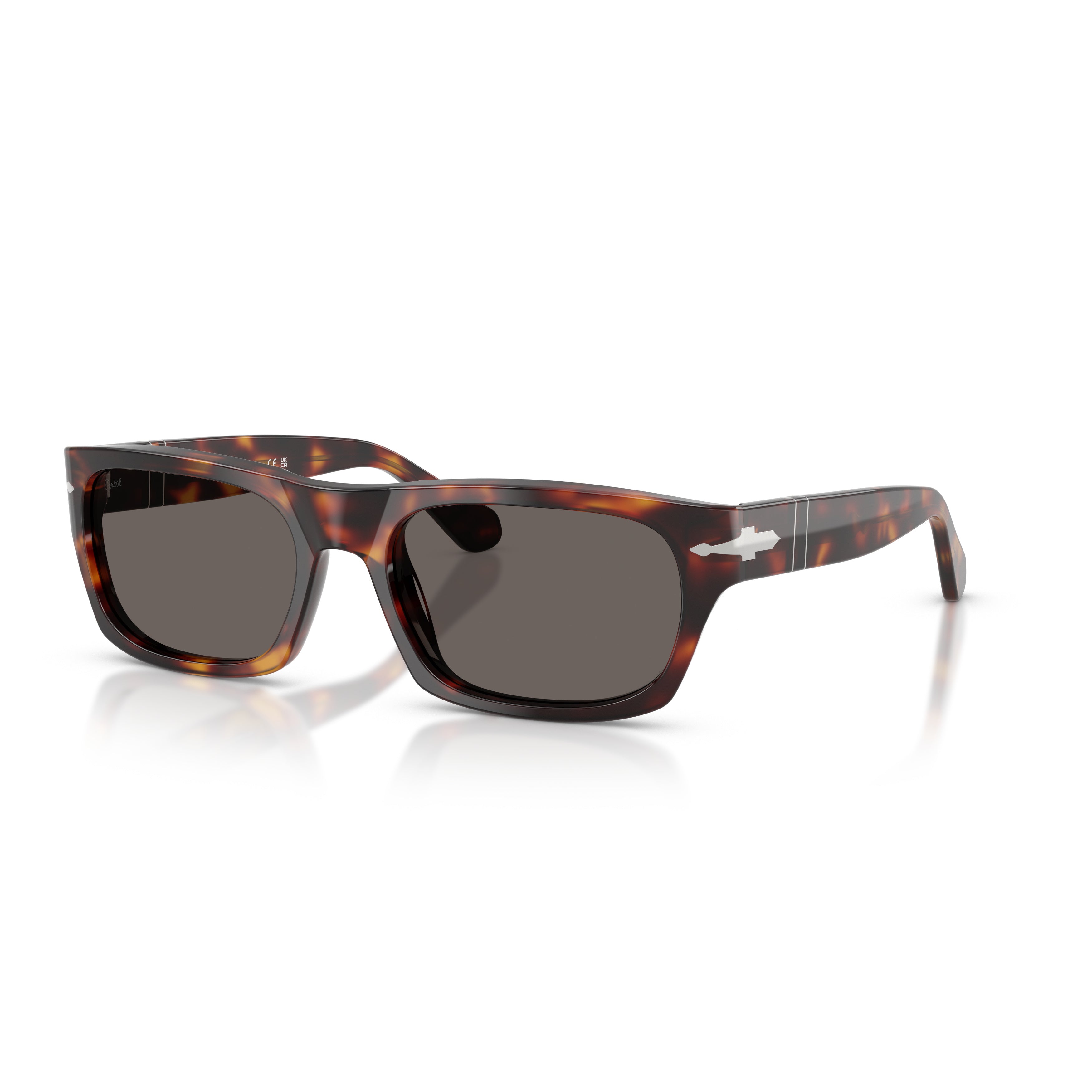 Rectangular Tortoiseshell Acetate Sunglasses with Silver Arrow Detail