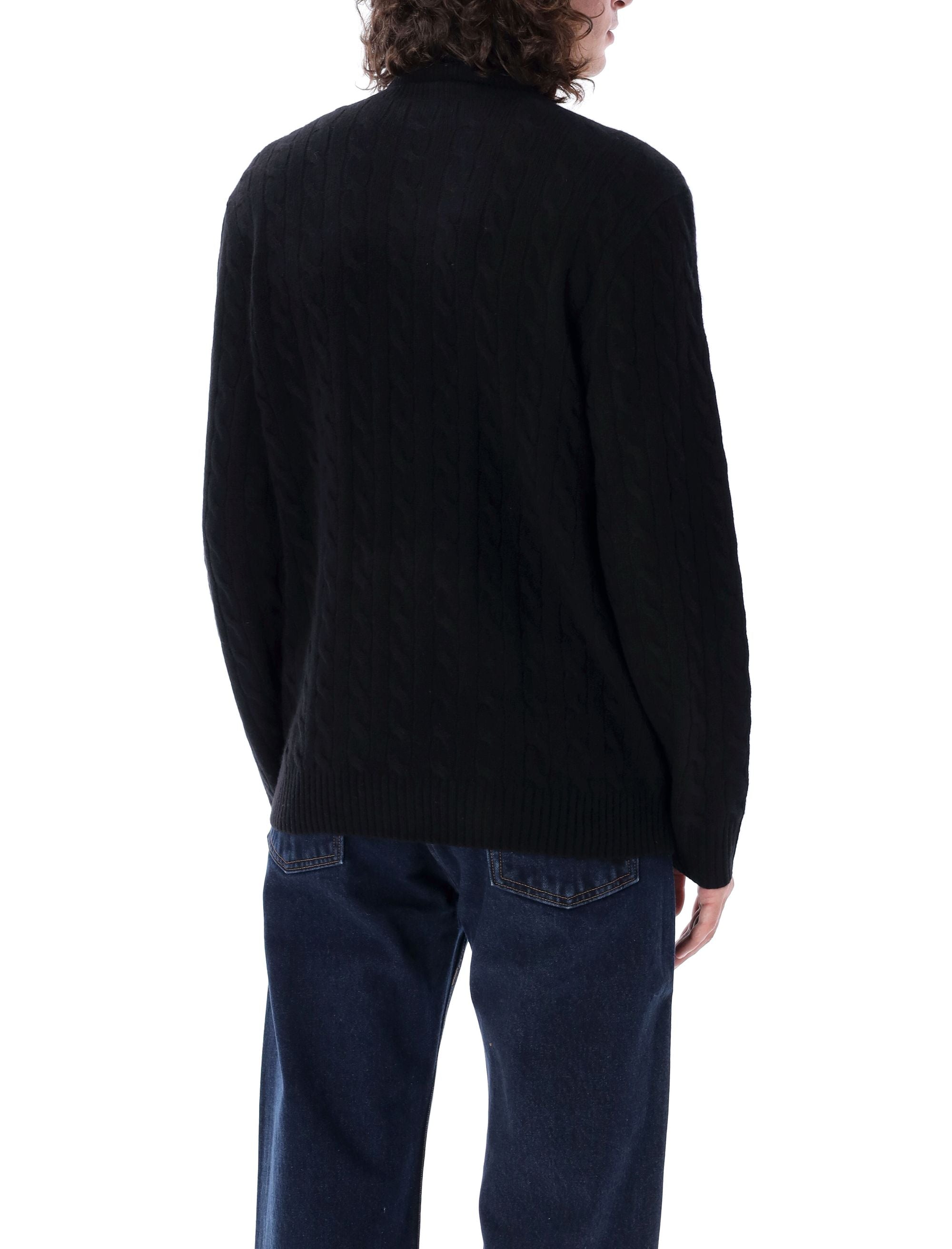Cable Knit High-Neck Sweater