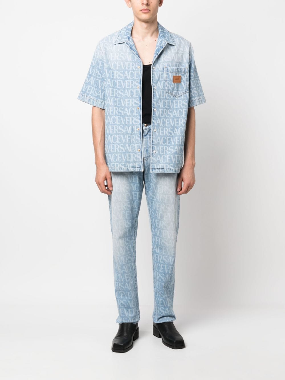 Logo-Print Jeans with Classic Five-Pocket Design