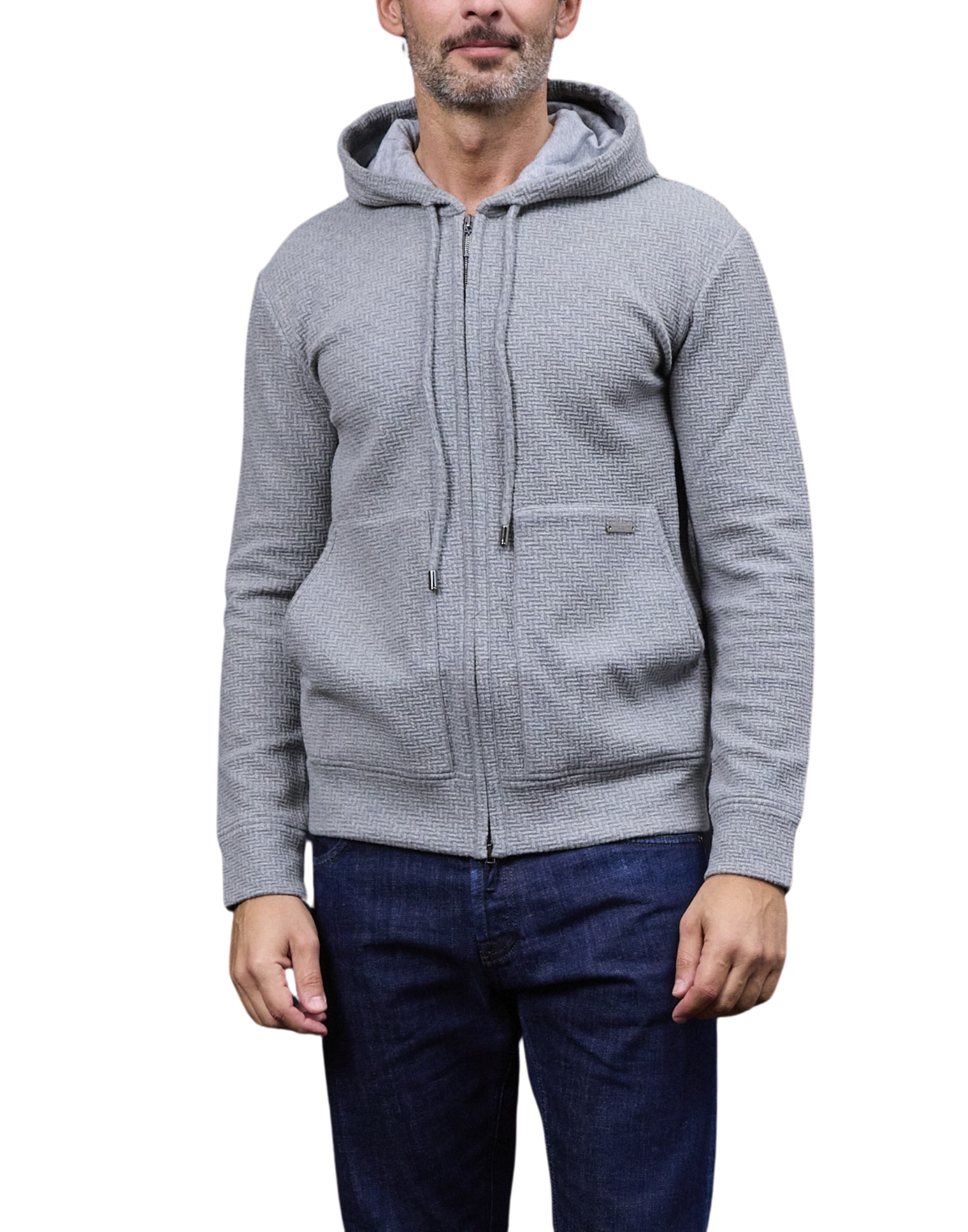 Fine Wool Zip-Up Hoodie