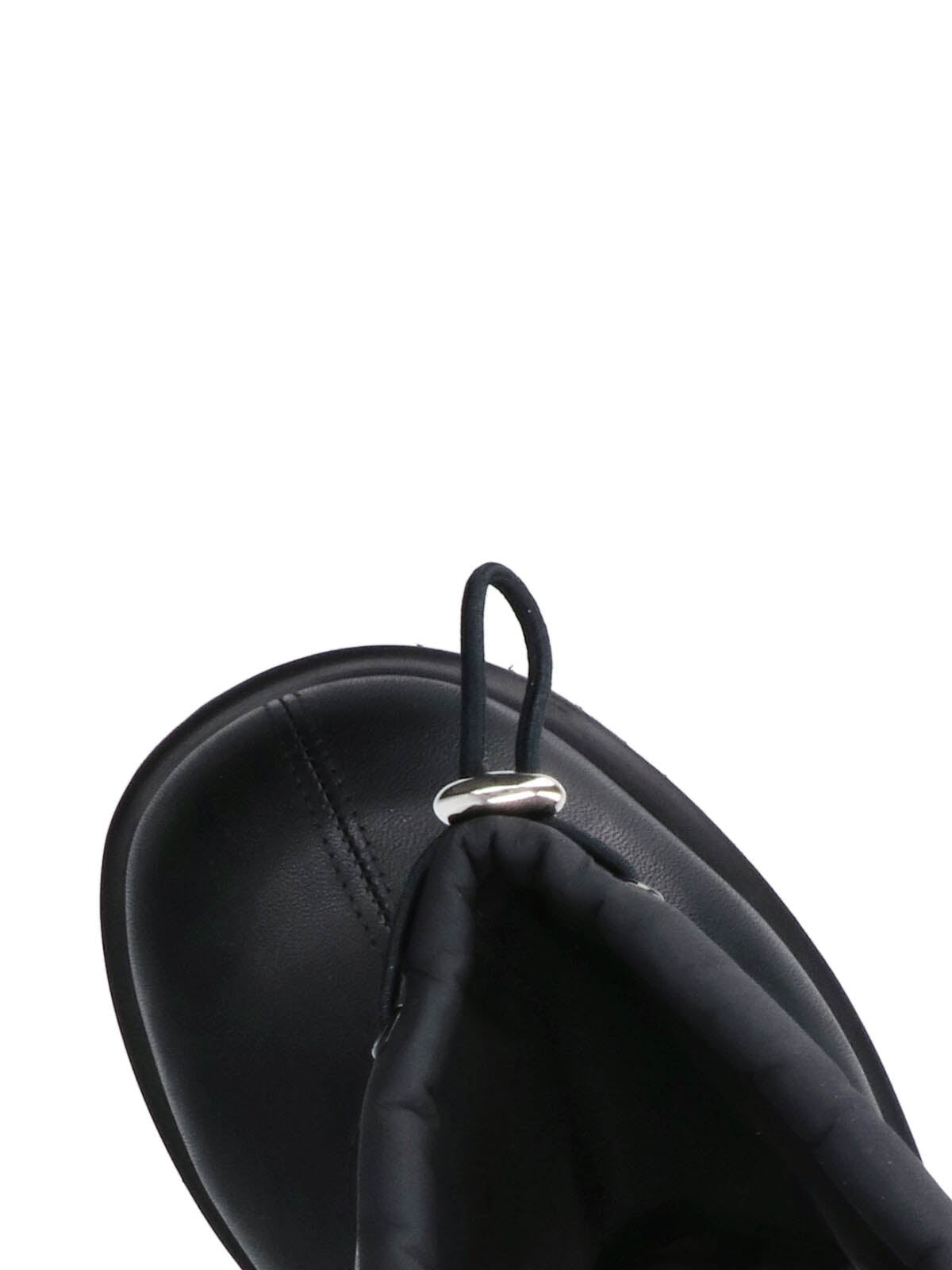 Black Slouched Drawstring Matte Boots