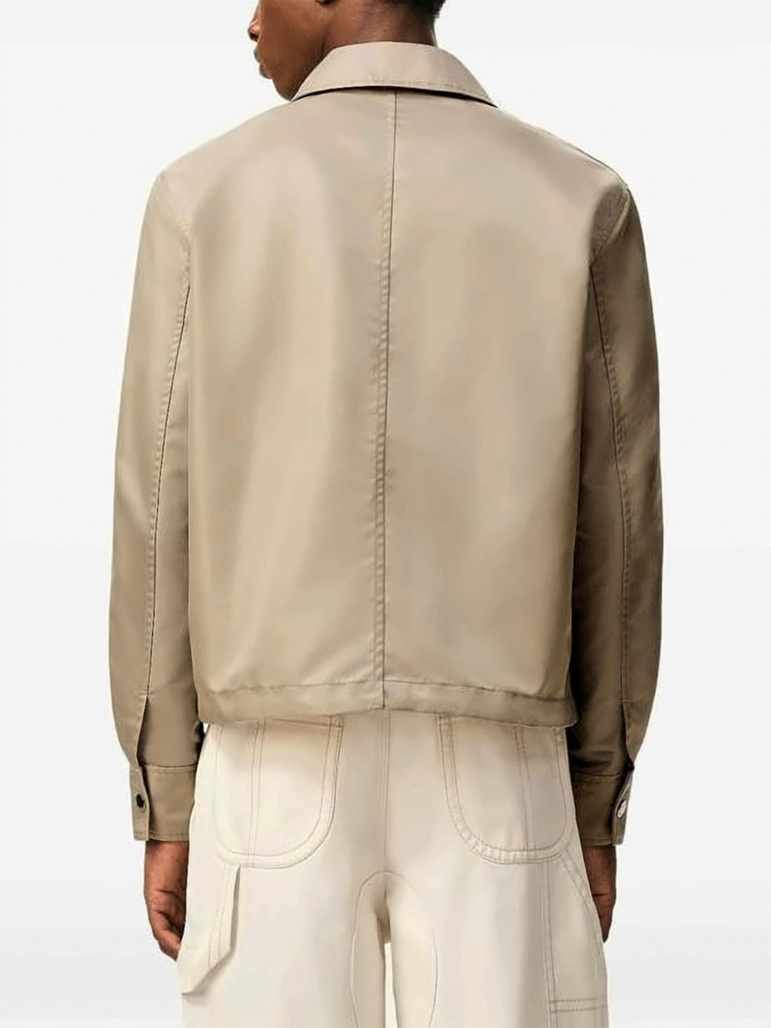 Cropped Boxy Jacket With Snap Button Closure