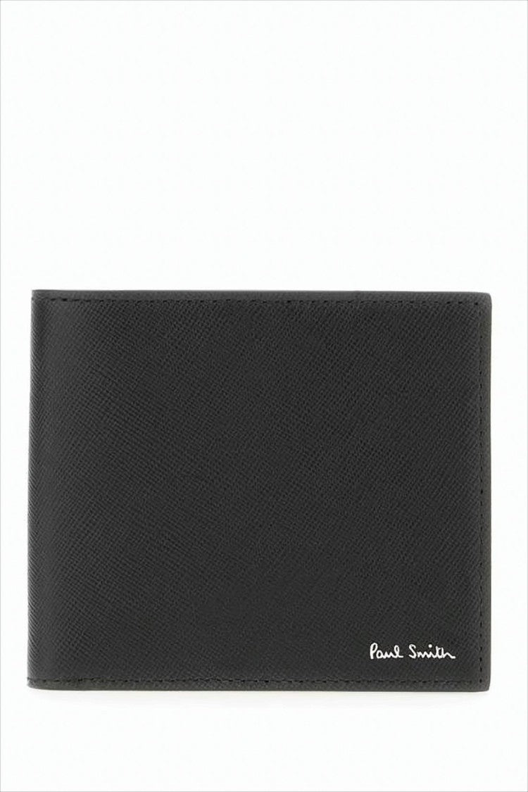 Textured Lambskin Bifold Wallet with Signature Detail