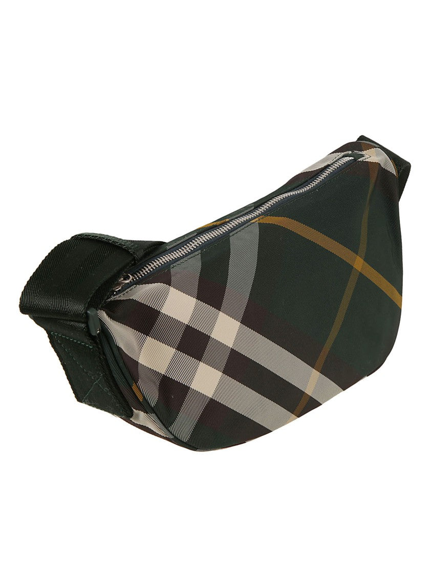 Curved Plaid Belt Bag