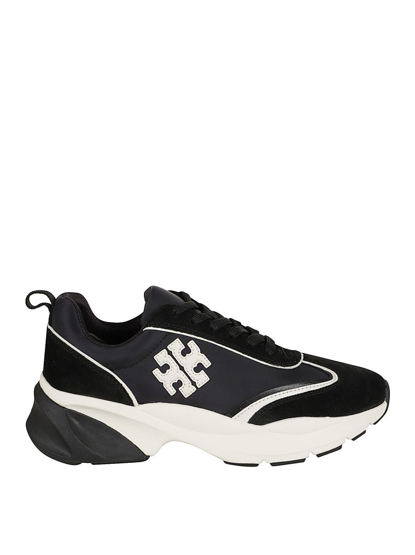Refined Black Sneakers With Suede Overlays
