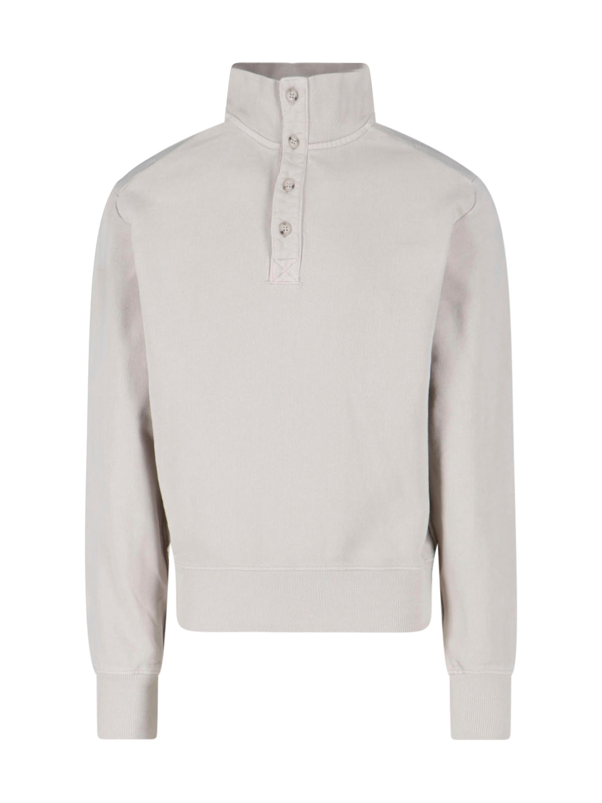 Cream Port High-Collar Cotton Sweatshirt