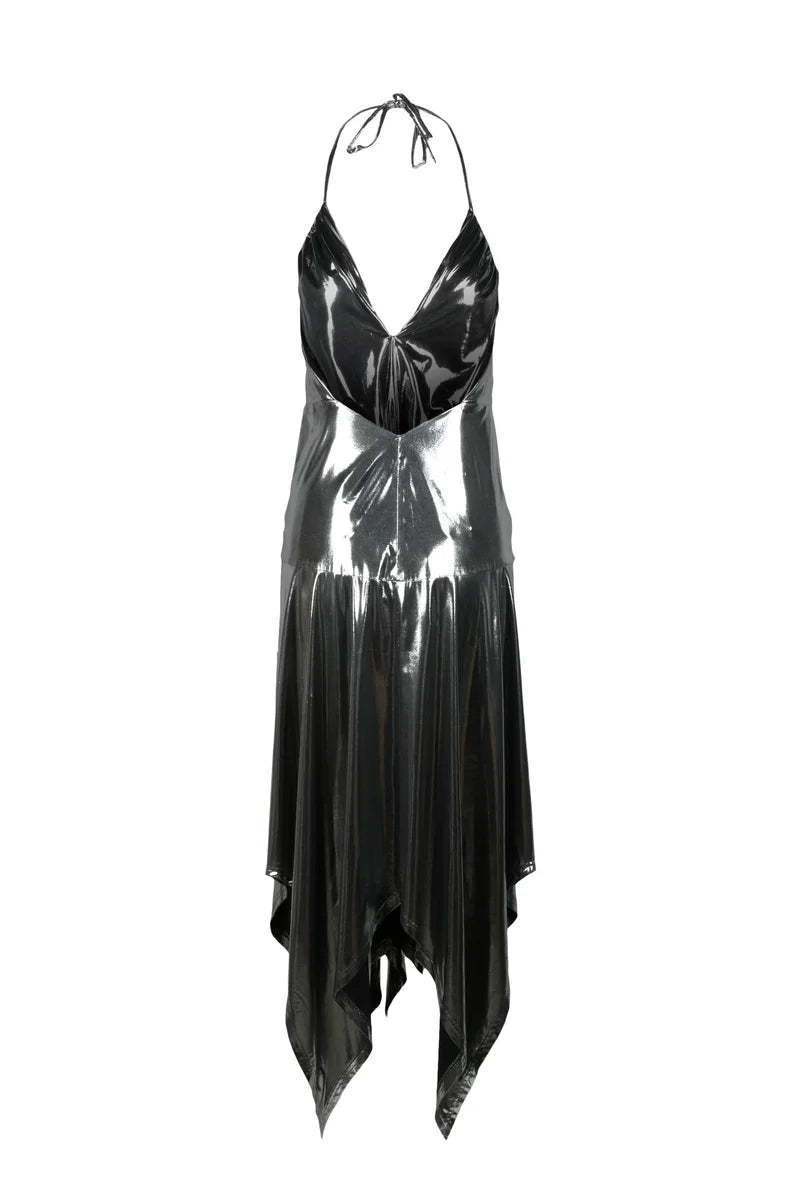 Long Dress Polyester Elastane - Silver