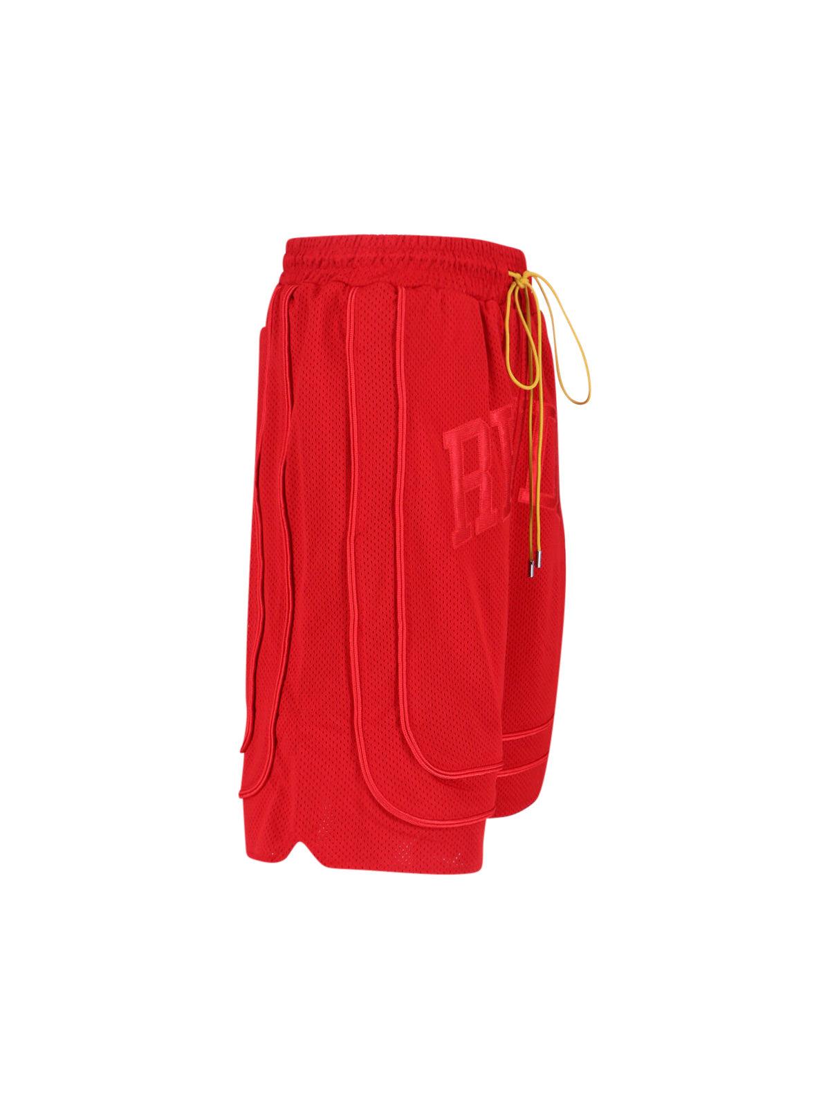 Red Straight-Leg Shorts With Classic Waistband