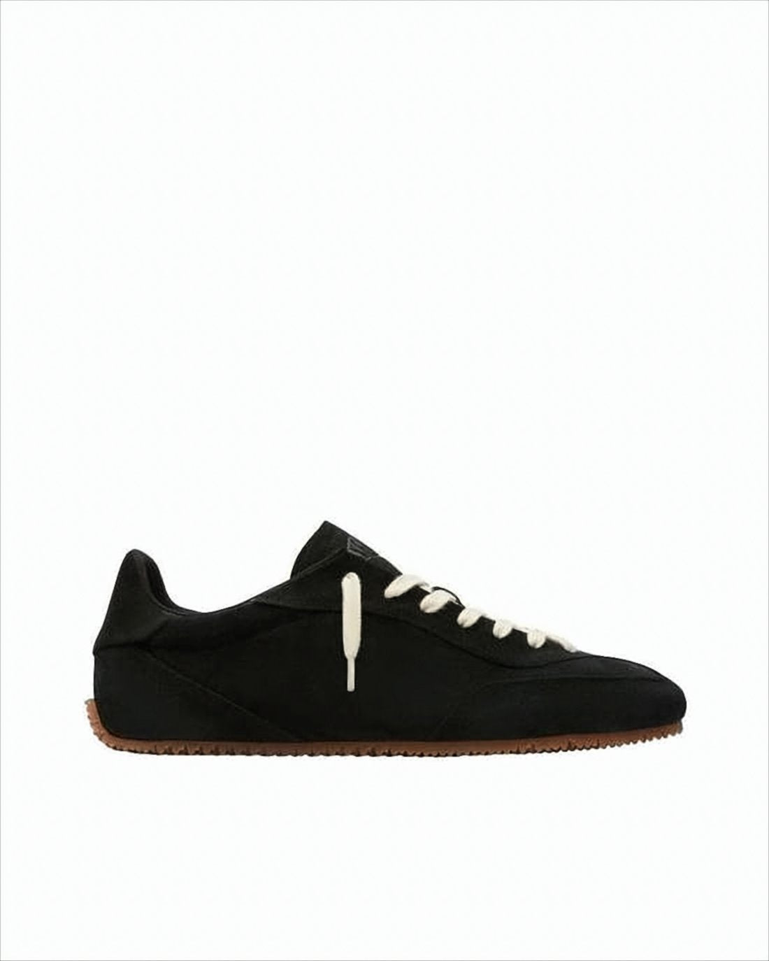 Sleek Low-Profile Black Suede Sneakers