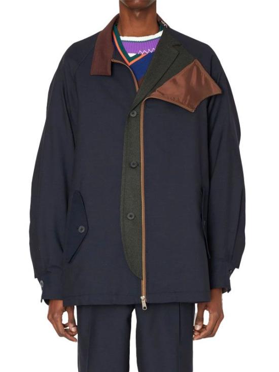 Textured Casual Jacket with Distinctive Collar