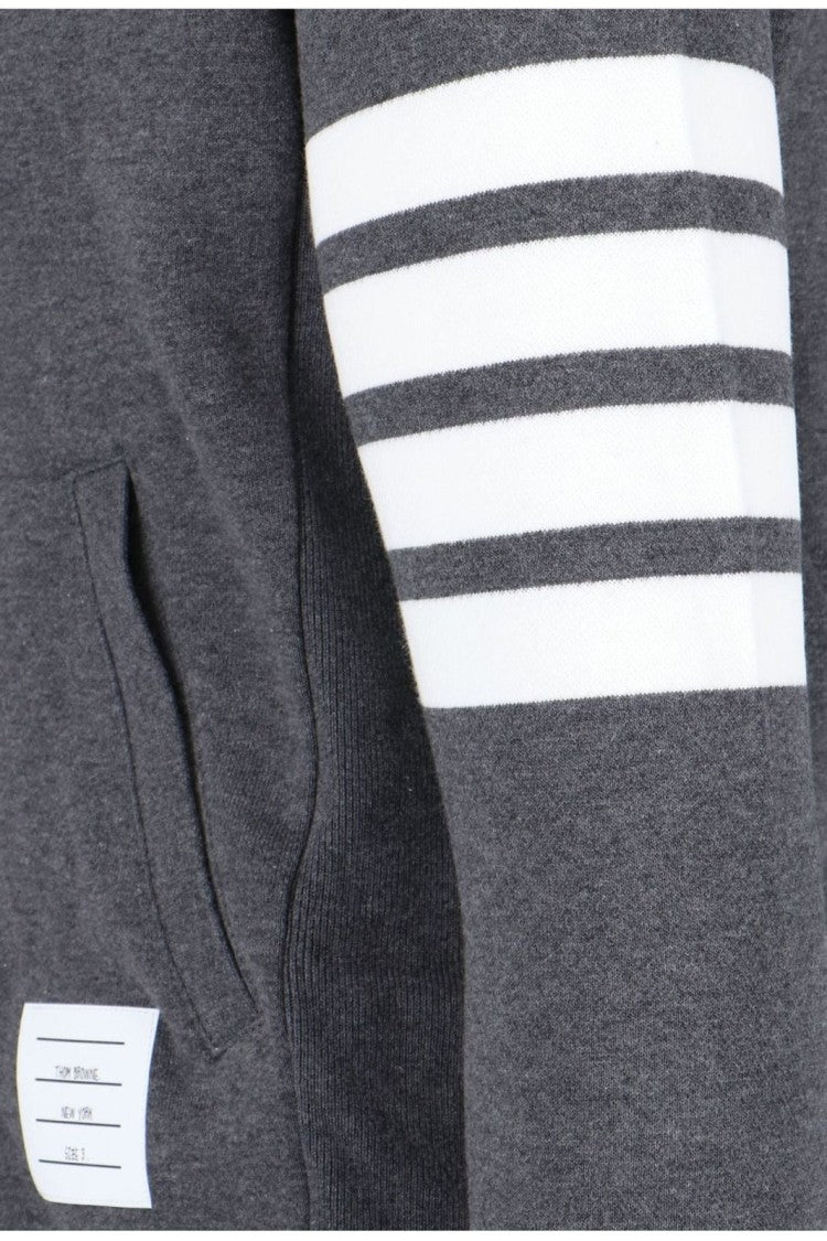 Zip-Up Hoodie With Striped Sleeves