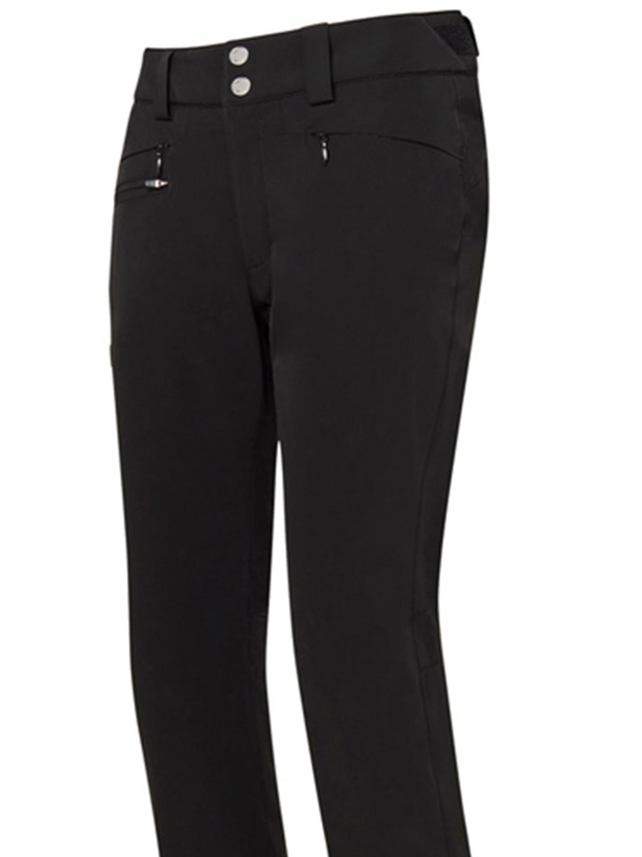 Nina Streamlined Black Metallic Button Pants