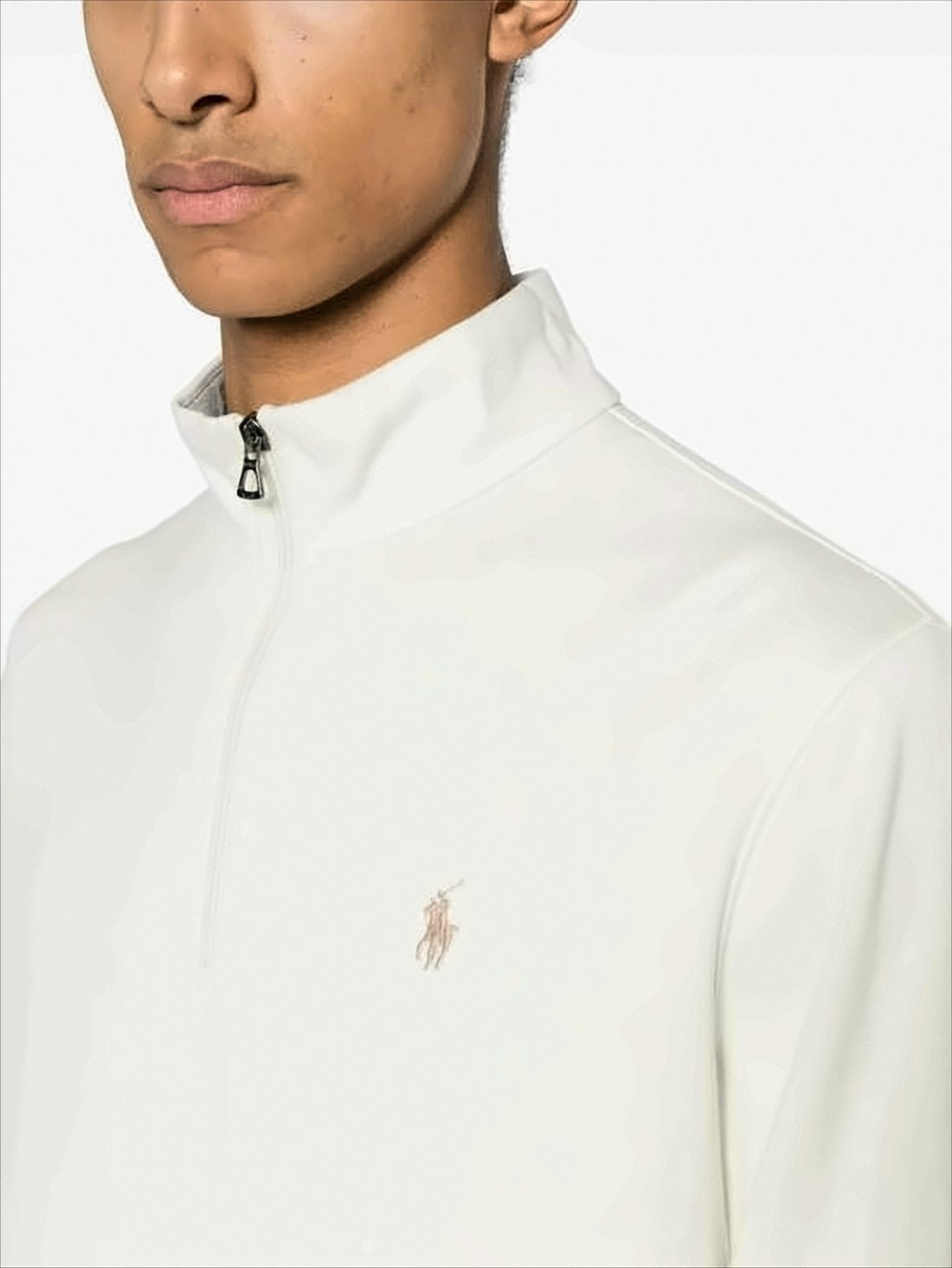 Minimalist Half-Zip Mock Neck Pullover