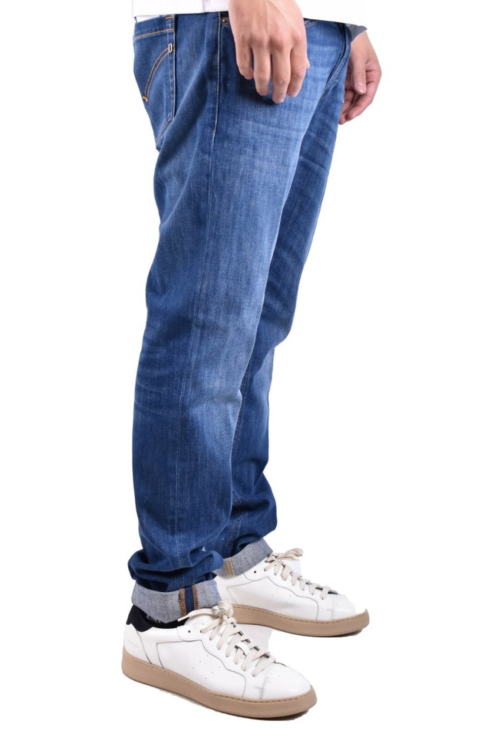 Straight-Leg Blue Denim Jeans With Classic Five-Pocket Design