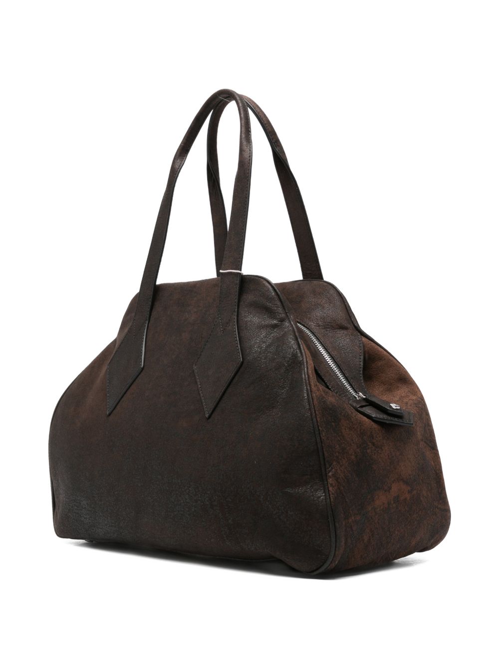 Brown Orb Detail Zip Bag