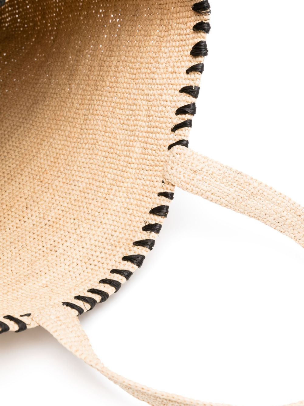 Embroidered Raffia Tote Bag