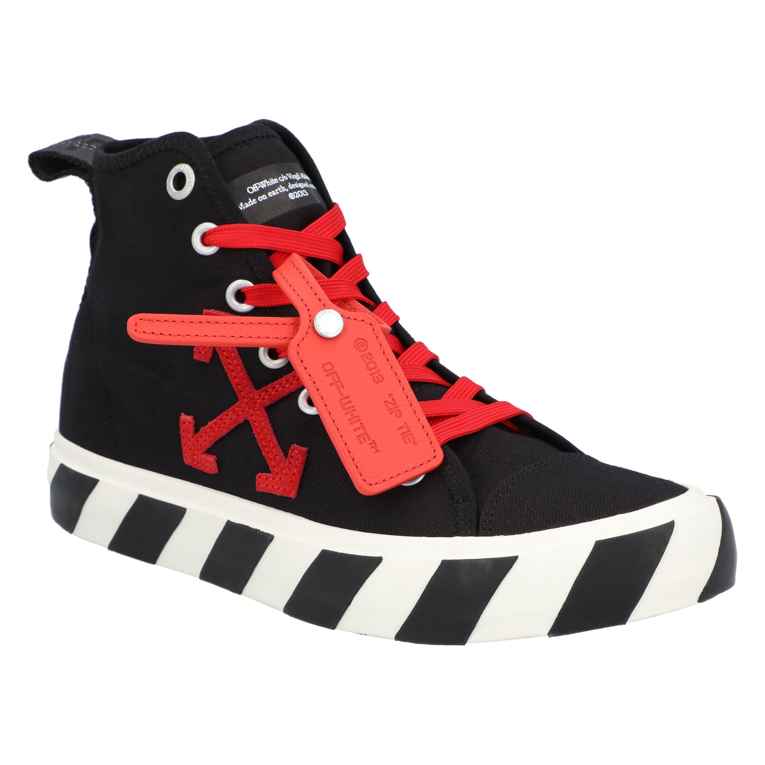 Vulcanized Hi Black Red Canvas Sneakers