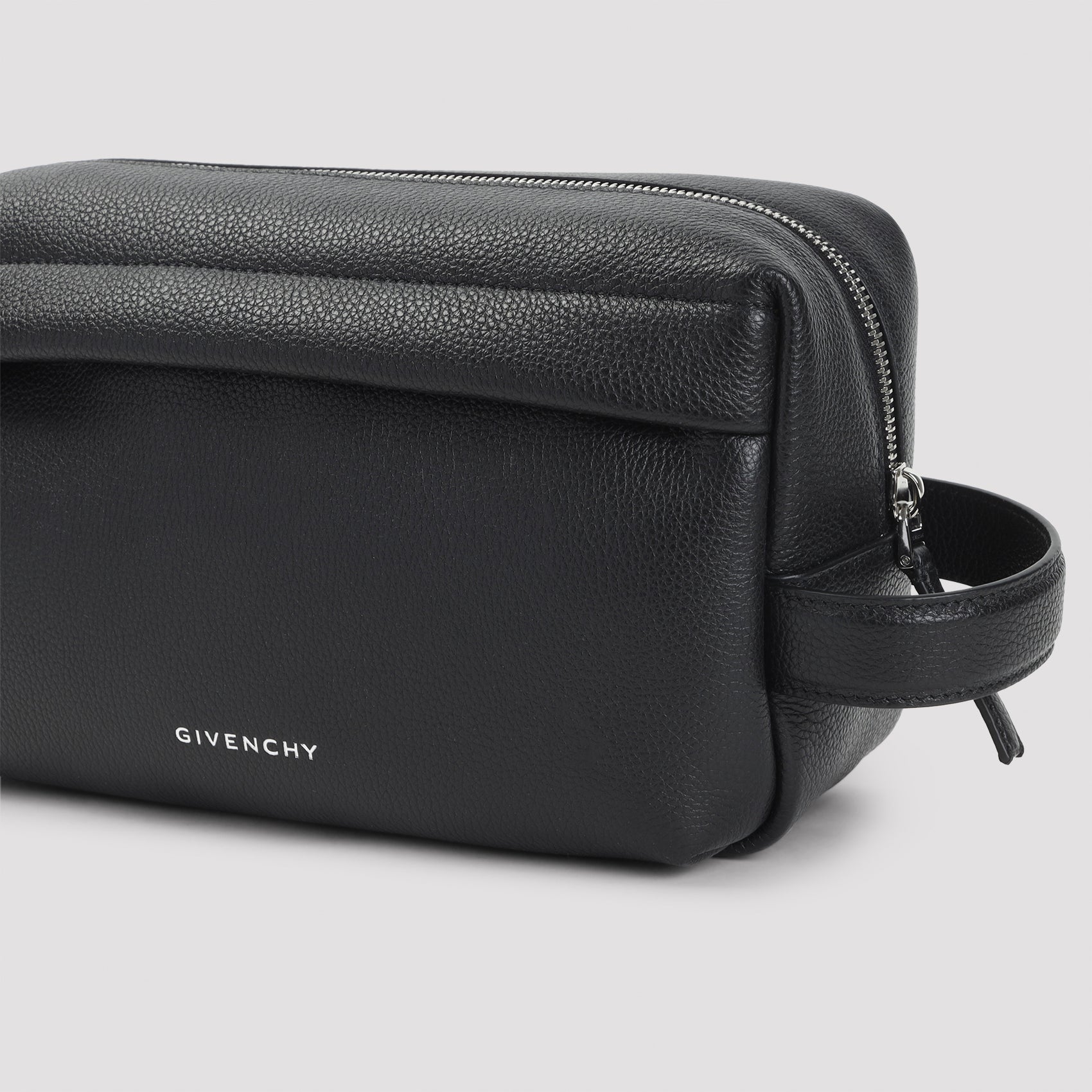 Rectangular Black Pouch in Smooth Calf Leather