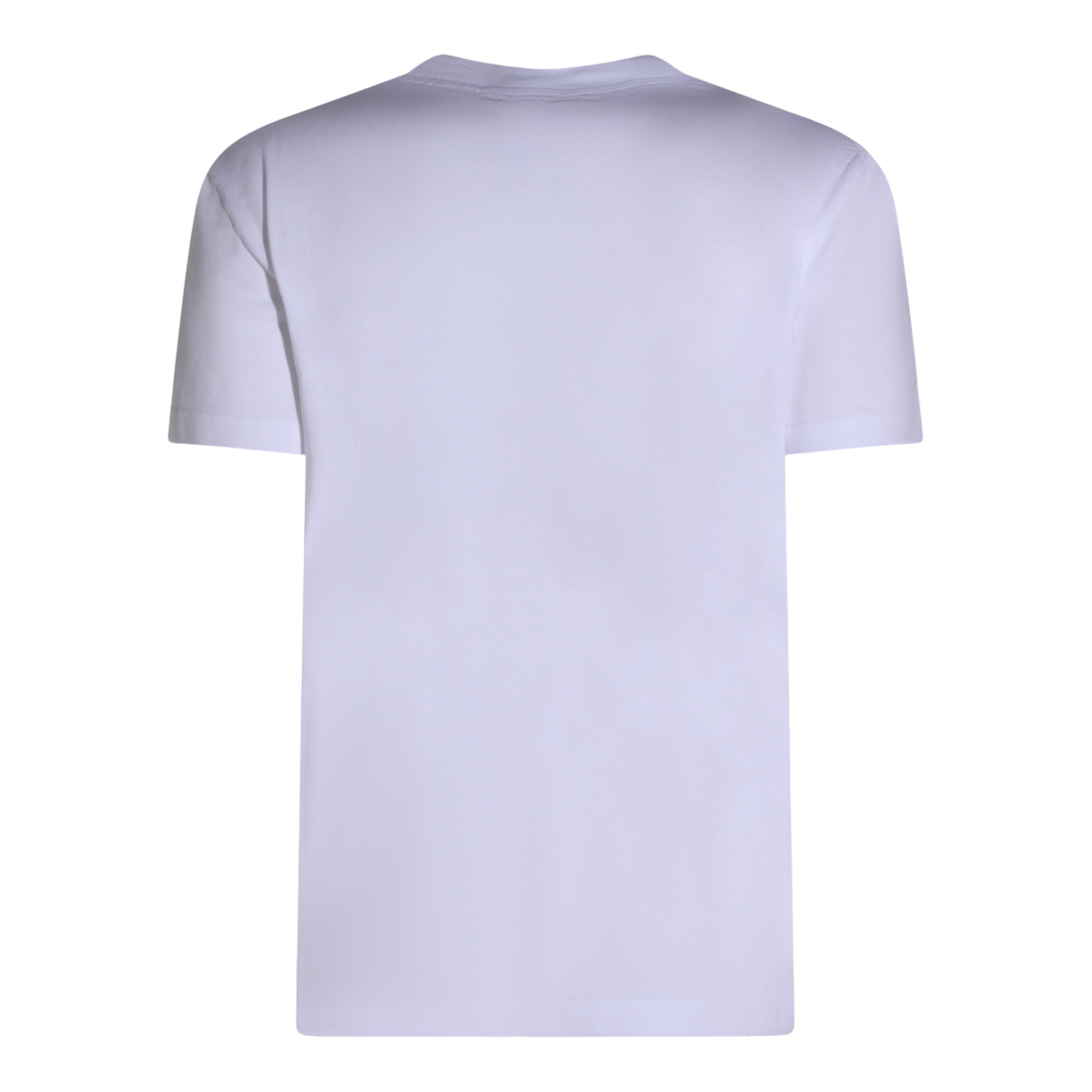 White Short-Sleeve T-Shirt with Round Neckline