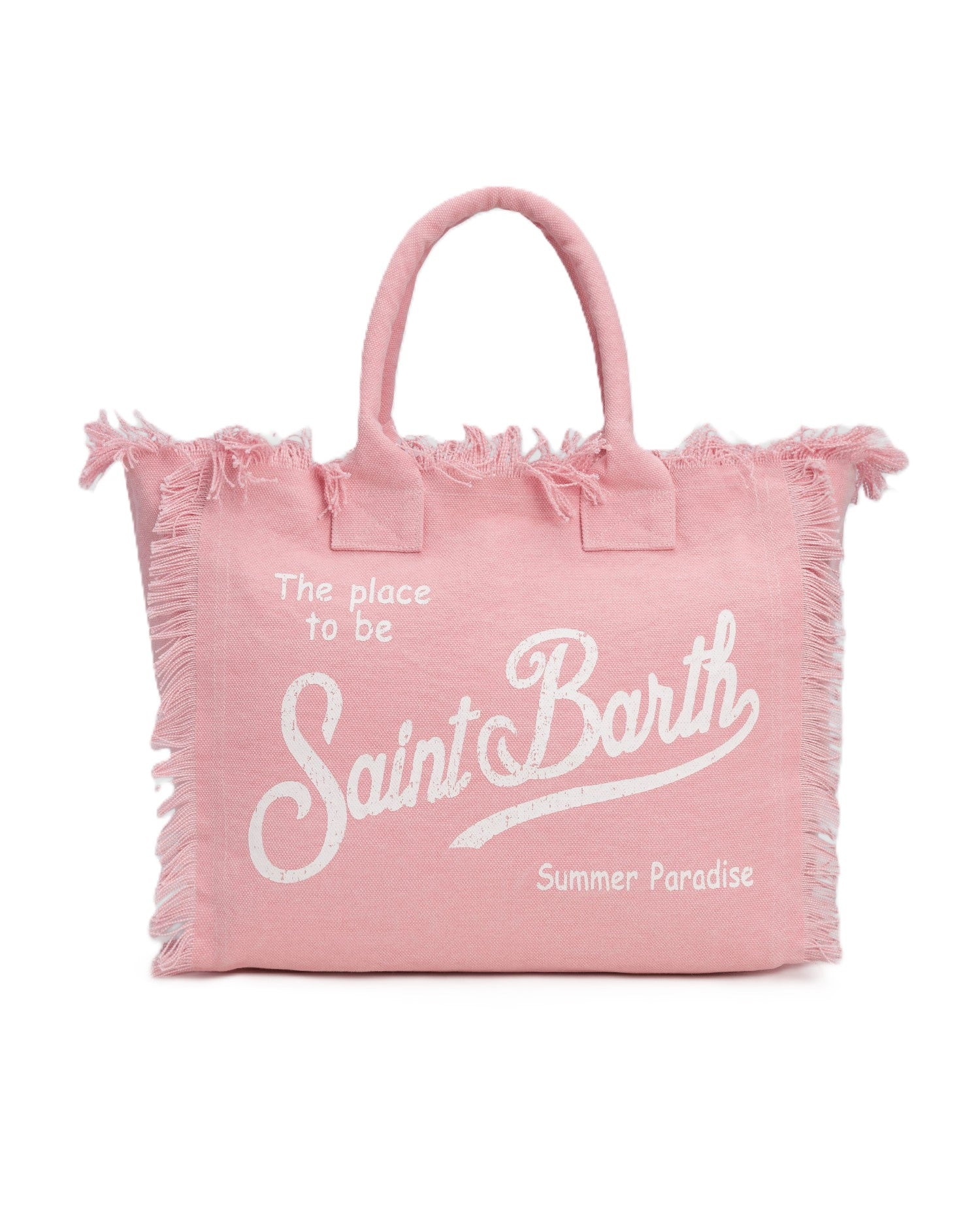 Spacious Rectangular Tote Bag with Frayed Edges
