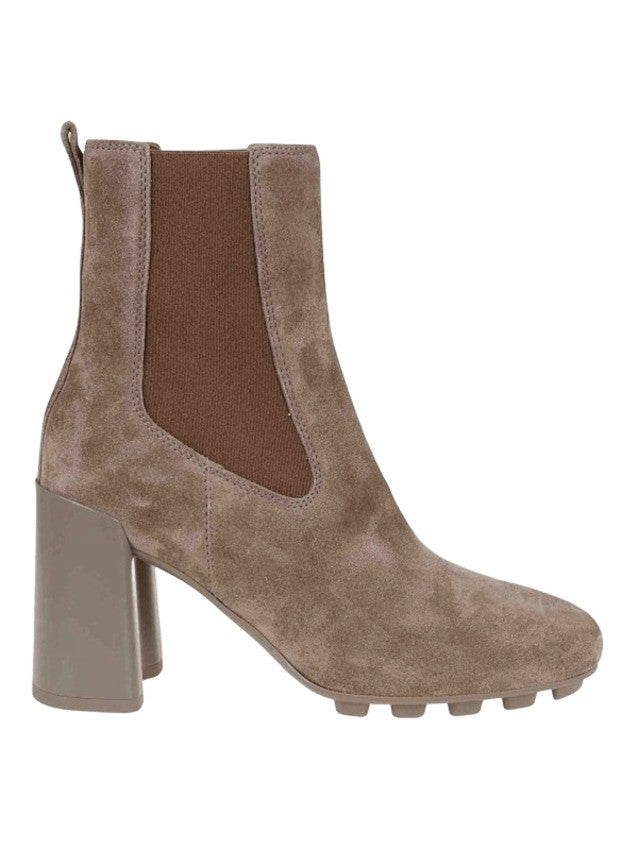 Tapered Brown Suede Ankle Boots