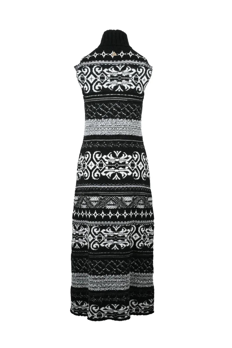 Long Knit Dress Multimaterial