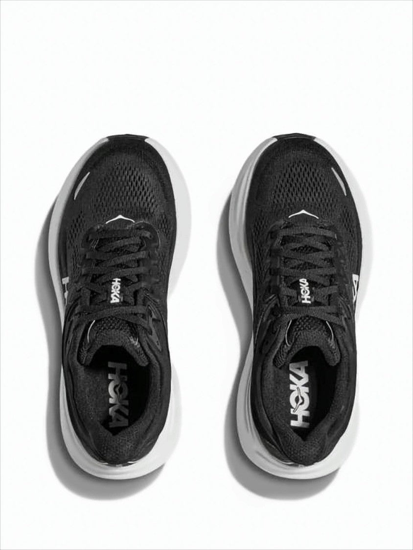 Streamlined Black Mesh Sneakers with Cushioned Rubber Sole