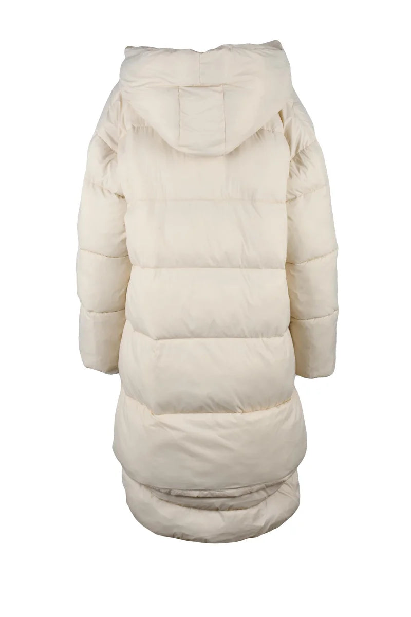 Long Down Jacket - White