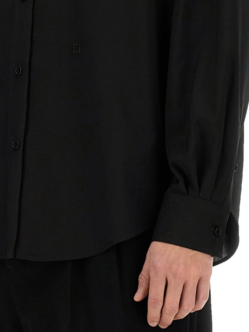 Tailored Black Wool Shirt