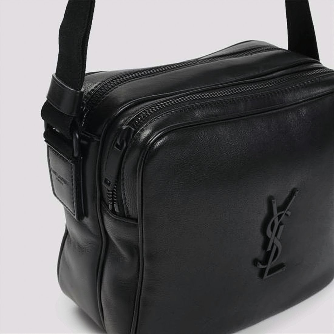 Minimalist Black Lambskin Crossbody Bag