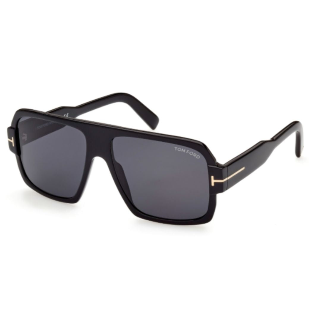 Oversized Square Frame Sunglasses with Gold-tone Detail