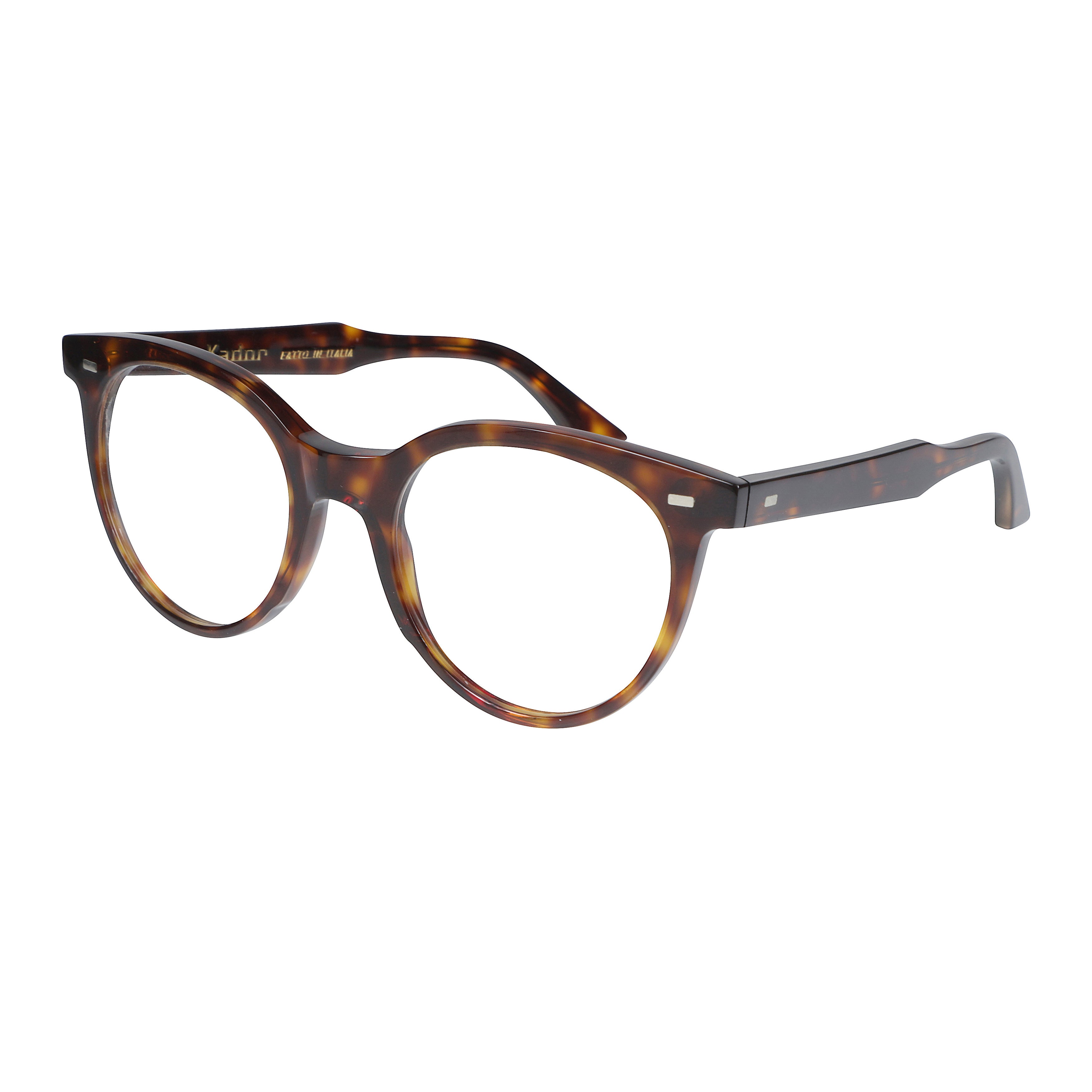 Cynda Classic Round Tortoiseshell Eyeglasses with Metallic Accents