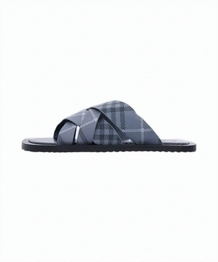 Crisscross Strap Slip-On Sandals
