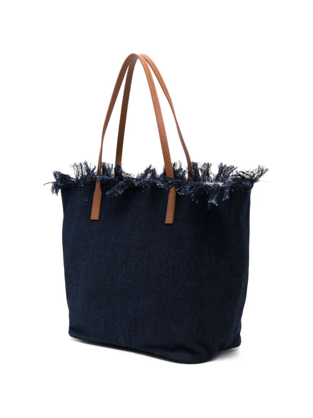Large Tote Bag with Frayed Edges