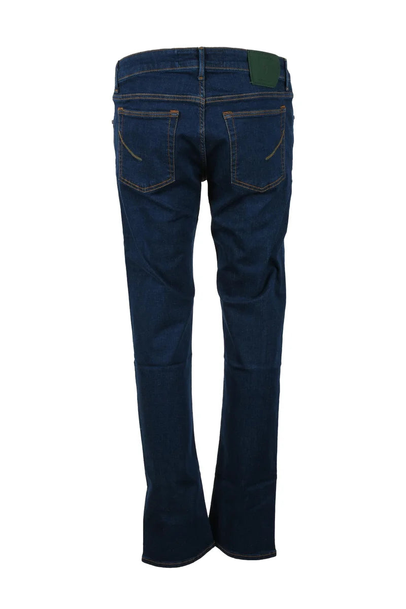 Straight-Leg Blue Denim Jeans