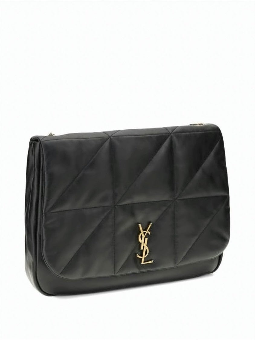 Geometric Quilted Calf Leather Shoulder Bag
