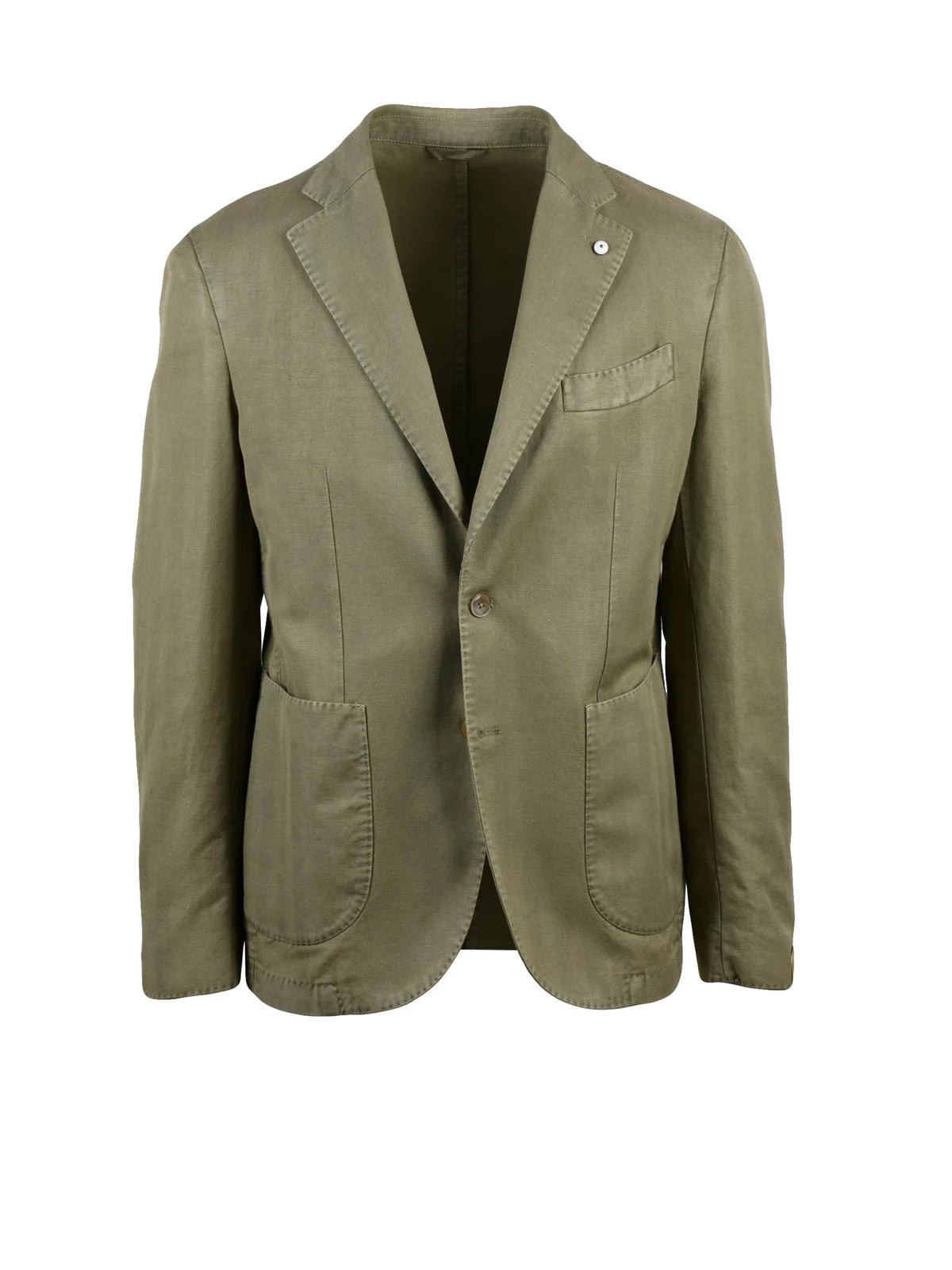 Sage Green Linen Cotton Fitted Jacket