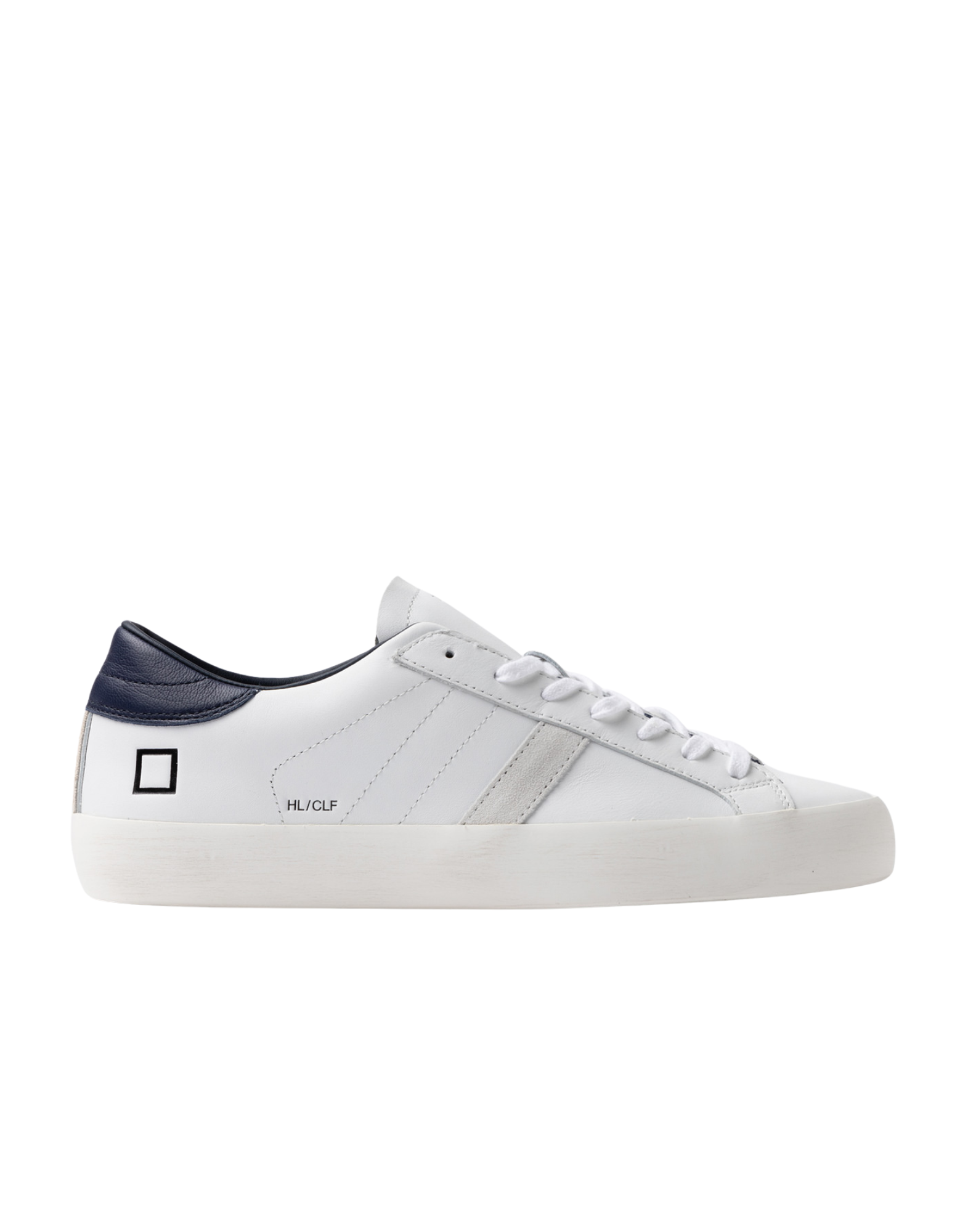 White Blue Hill Low Calf Leather Sneakers