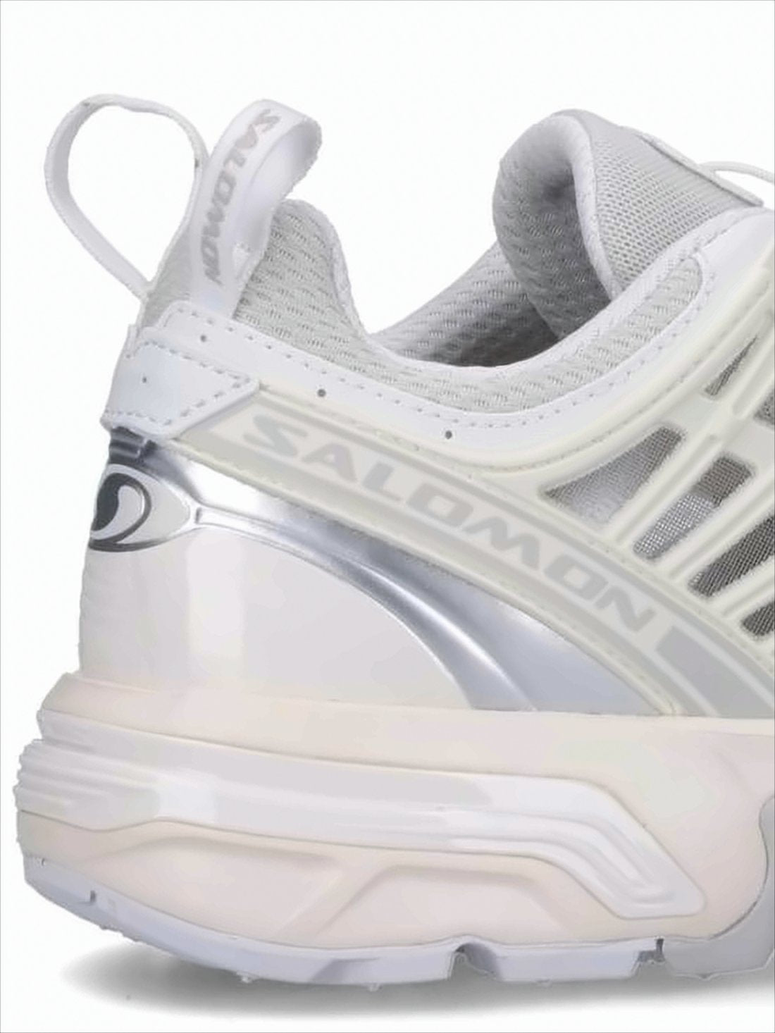 Translucent Mesh-Panel White Sneakers