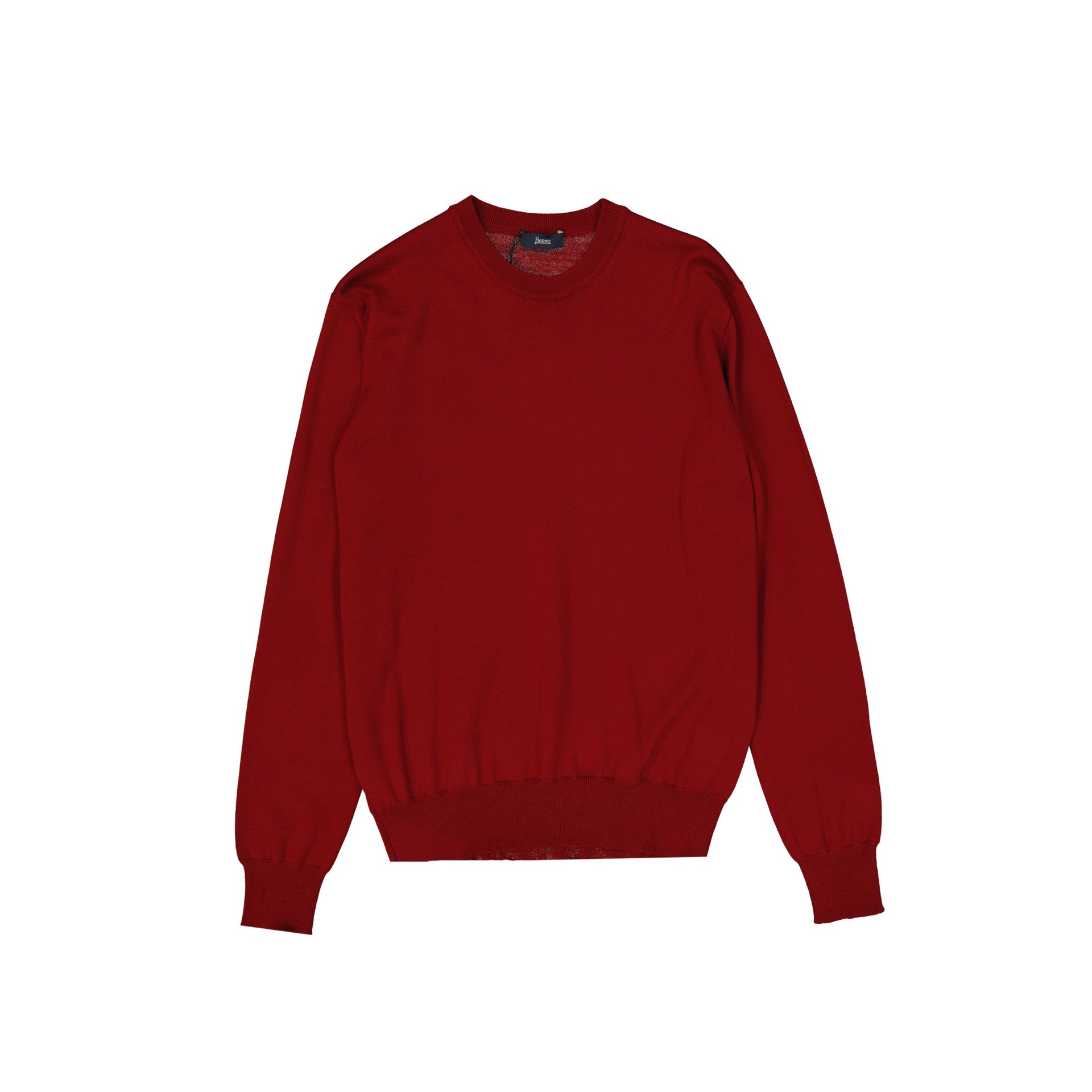 Red Crew Neck Wool Pullover