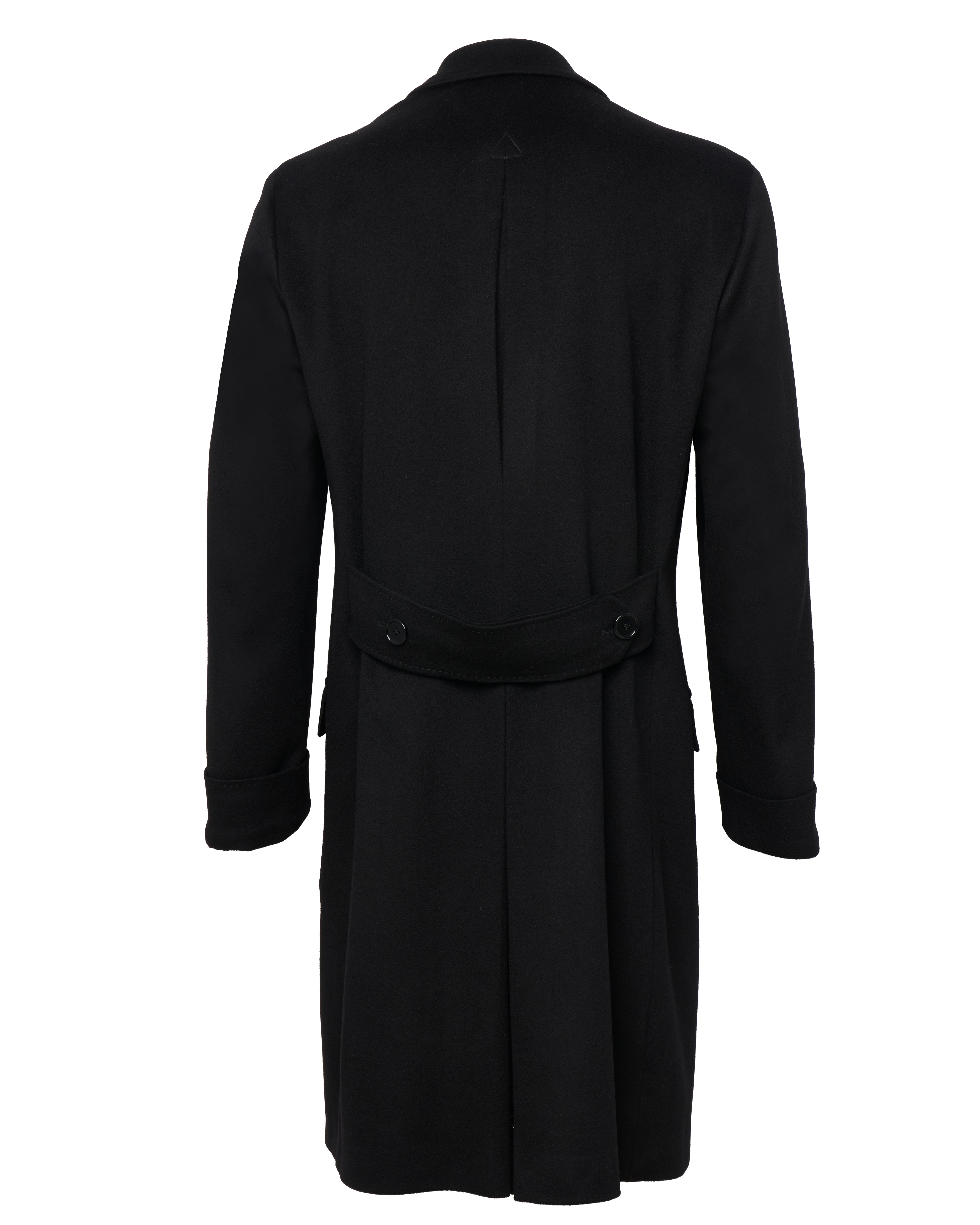 Double-Breasted Loden Coat With Peak Lapels