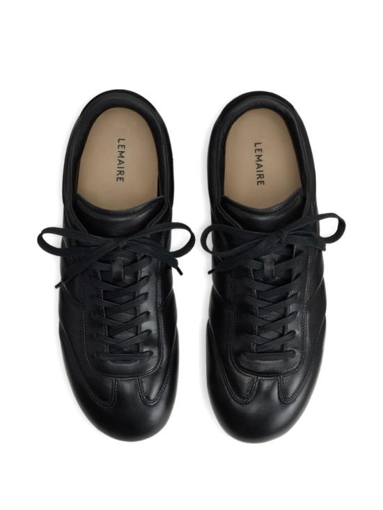 Low-Profile Leather Sneakers With Nylon Accents