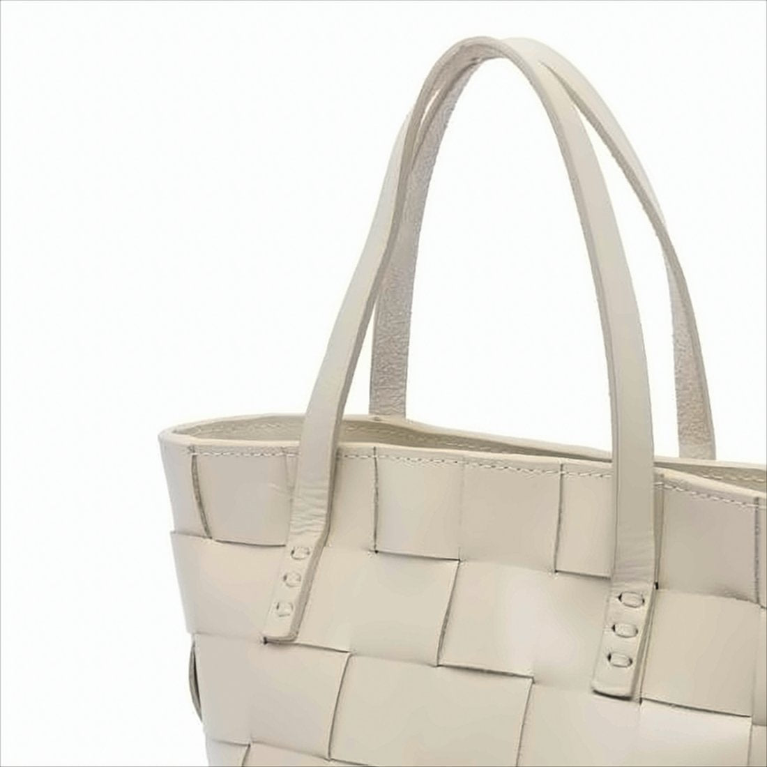 Mini Woven Buffalo Leather Tote Bag