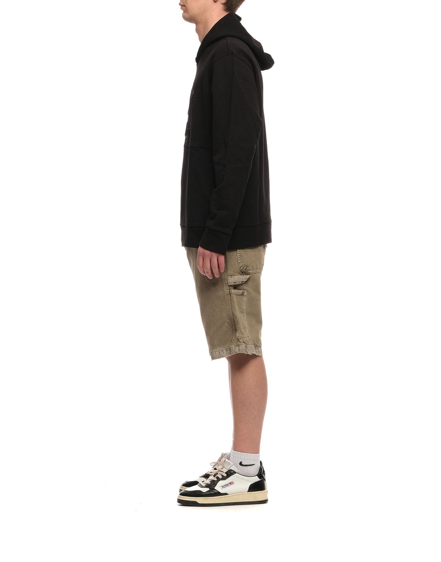 Casual Black Hoodie With Drawstring Hood