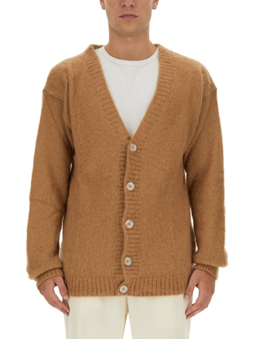 V-Neck Cardigan With Textured Finish