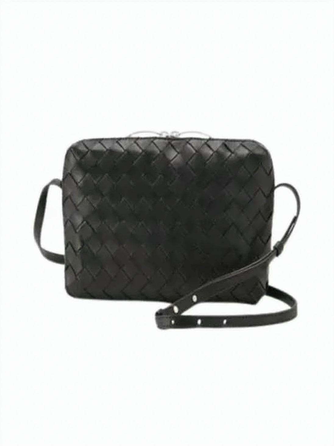 Rectangular Woven Leather Crossbody Bag